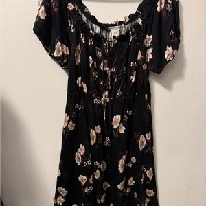 American Rag Black Floral Midi Dress